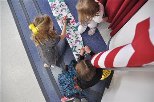 Project linus - students put together blankets for donation Project linus - students put together blankets for donation