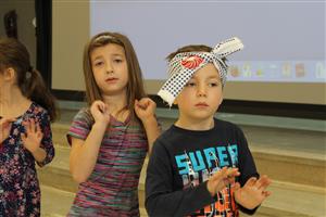 Students performing a classic Japanese dance. 