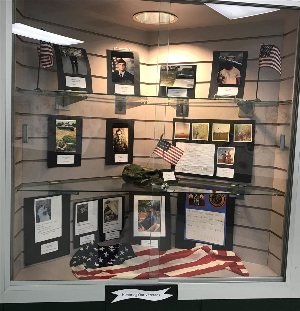 Veterans honored as their names are displayed just outside Westage's LMC. 